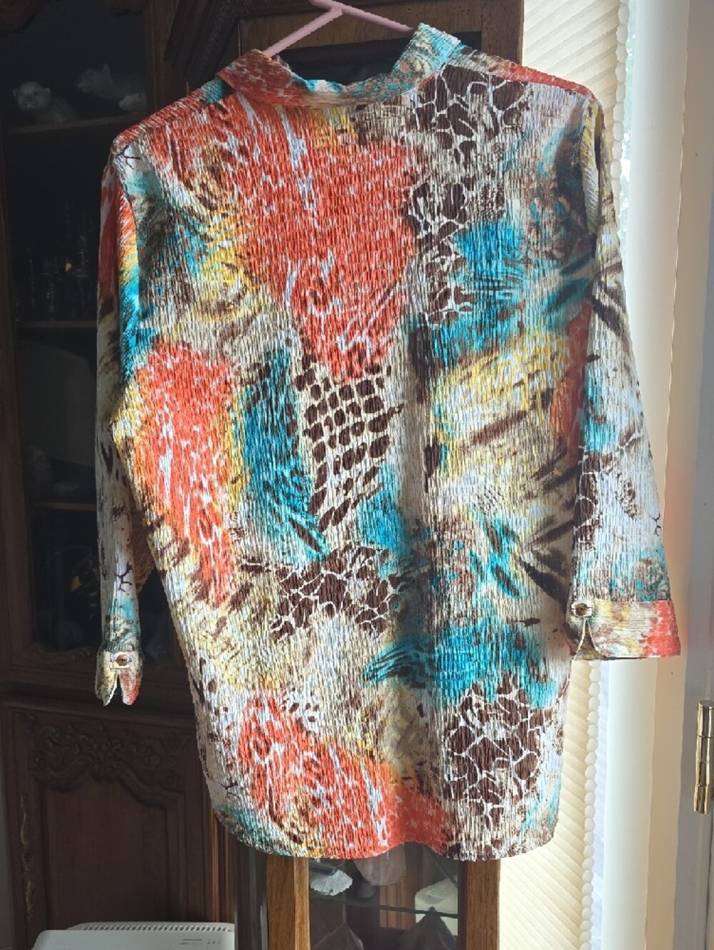 Alia Multicolor Animal-Print Button-Up Top - Picture 2 of 2